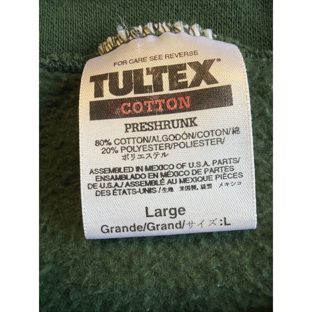 VTG 90s Tultex Green Christmas Tree Sweatshirt Large Coquette Granola Girl - Picture 3 of 11